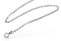 WINDALF Zarte Damen Halskette ARIANA 40 cm Hochgl&auml;nzend Handarbeit Silber - Windalf.de