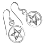 WINDALF Ohrhänger DRUIDAN 1.7 cm Kleine Pentagramme Silber - Windalf.de