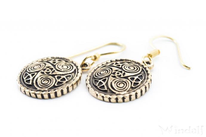 WINDALF Ohrhänger SILAN 1.9 cm Keltische Triskele  Bronze - Windalf.de