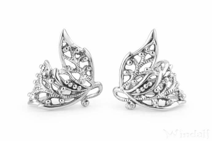 WINDALF Bohemia Damen Ohrschmuck JANINA 17 mm Elfenschmuck Ohrklemme Haar-Accessoire Silber - Windalf.de