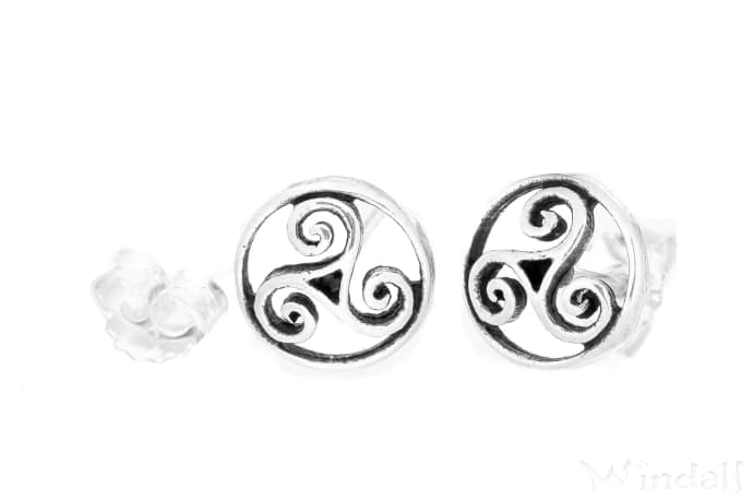 WINDALF Celtic Ohrringe ARCANA Ø 1 cm Triskele Boho Glücks-Schmuck Silber WINDALF Celtic Ohrringe ARCANA Ø 1 cm Triskele Boho Glücks-Schmuck Silber - Windalf.de