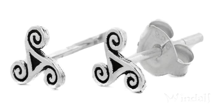 WINDALF Celtic Ohrstecker DANA Ø 5 mm Keltische Ohrringe Triskele Silber - Windalf.de