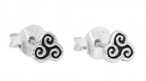 WINDALF Celtic Silber Ohrstecker TRINA 4 mm Kleine Keltische Triskele Silber - Windalf.de