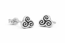WINDALF Celtic Silber Ohrstecker TRINA 4 mm Kleine Keltische Triskele Silber - Windalf.de