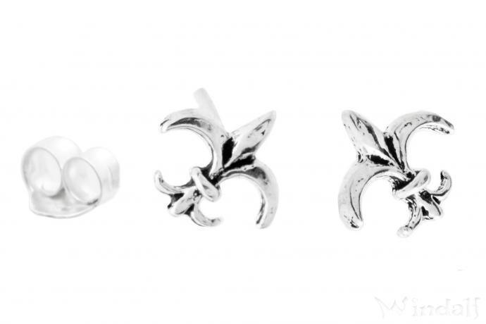 WINDALF Ohrstecker FLEUR de LIS 7 mm Mittelalter Ohrschmuck Silber - Windalf.de