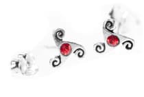 WINDALF Celtic Ohrstecker SHEENA 6 mm Roter Stein Irischer Ohrschmuck Silber - Windalf.de