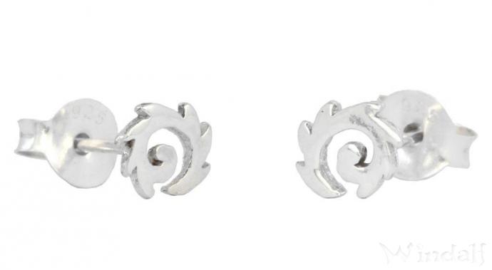 WINDALF Keltische Ohrstecker RANA 5 mm Celtic Sonnenspiralen Silber - Windalf.de