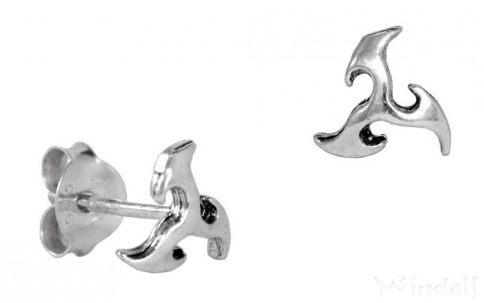 WINDALF Celtic Ohrstecker LAZAR 7 mm Triskele Celtic Vintage Silber - Windalf.de