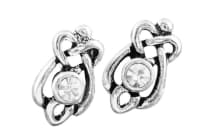 WINDALF Celtic Ohrstecker MANJA 8 mm Wei&szlig;e Steine Ohrschmuck Silber - Windalf.de