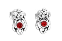 WINDALF Ohrstecker MANJA 8 mm Roter Granat Ohrringe Silber - Windalf.de