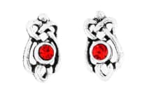WINDALF Ohrstecker MANJA 8 mm Roter Granat Ohrringe Silber - Windalf.de