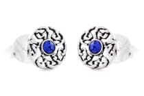 WINDALF Ohrstecker ISIRA &Oslash; 6 mm Celtic Blaue Steine Ohrschmuck Silber - Windalf.de