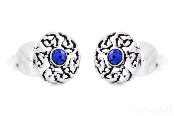 WINDALF Ohrstecker ISIRA &Oslash; 6 mm Celtic Blaue Steine Ohrschmuck Silber - Windalf.de