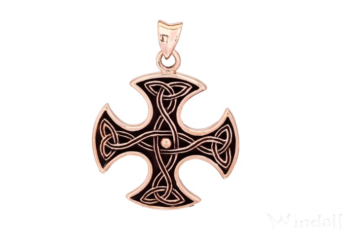 WINDALF Schmuck Anh&auml;nger CELTIC CROSS &Oslash; 2.9 cm Keltisches Kreuz Bronze - Windalf.de