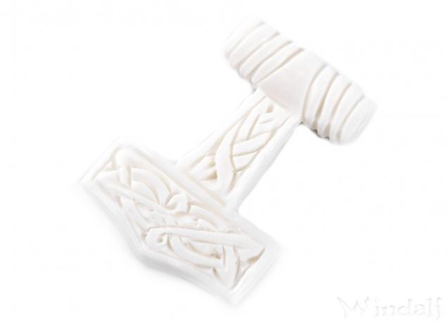 WINDALF Thorshammer Anhänger THORIR 3.2 cm Wikinger Schmuck Handarbeit aus Knochen - Windalf.de