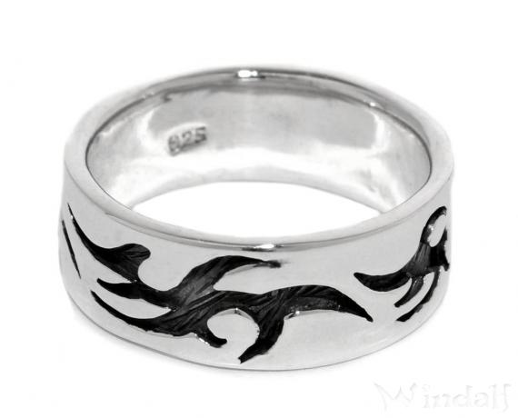 WINDALF Bandring FIRE 9 mm Tribal-Schmuck Silber WINDALF Bandring FIRE 9 mm Tribal-Schmuck Silber - Windalf.de