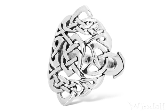 WINDALF Langer Celtic Damen Silberring ARANY 26 mm Keltische Knoten Statementring - Windalf.de