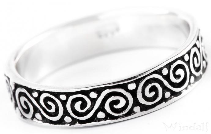 WINDALF Celtic Ring NAMU 5 mm Bohemia Stapelring Doppelspiralen Silber - Windalf.de