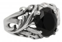WINDALF Damen Ring MANJA 11 mm Schwarzer Kristall Silber WINDALF Damen Ring MANJA 11 mm Schwarzer Kristall Silber - Windalf.de