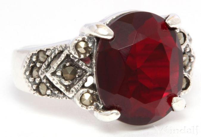 NEU* Designer Inspirierter Roter Granat CZ Kristall Silber Gold