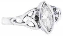 WINDALF Zarter Damen Ring RIGANI 9 mm Keltischer Liebesknoten Diamant Midi-Ring Silber - Windalf.de
