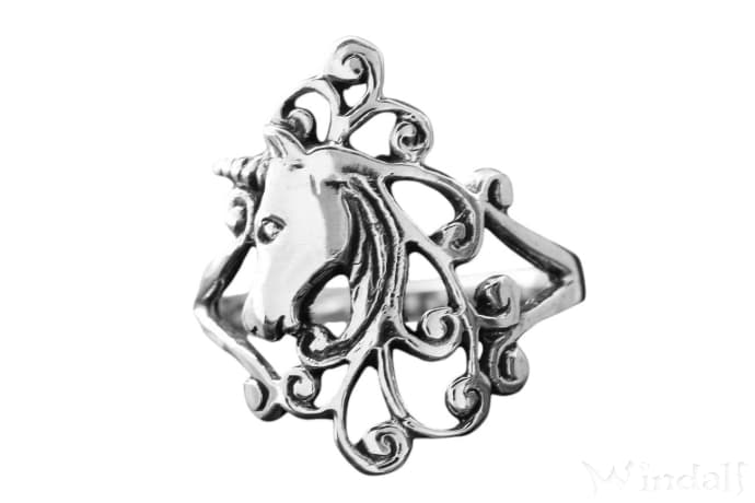 WINDALF Unicorn Ring LICORNA 27 mm Magic Glücks Einhorn Silber - Windalf.de