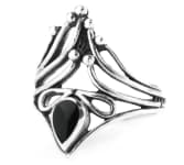 WINDALF Damen Ring IRINA Black Onyx 21 mm Zauberring Gothic Schmuck Silber - Windalf.de