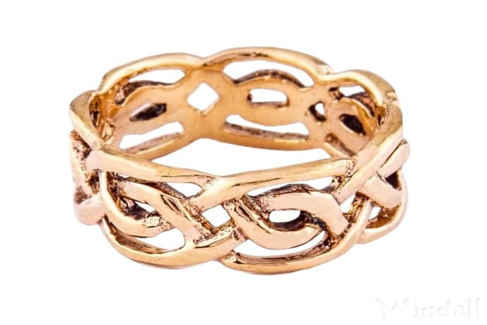 WINDALF Celtic Ring LUZY 7 mm Keltischer Knoten Skandinavischer Schmuck Bronze - Windalf.de