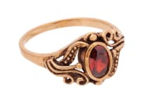 WINDALF Damen Ring SINA 10 mm Roter Granat Bohemia Schmuck Bronze - Windalf.de