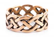 WINDALF Breiter Wikinger-Ring RIGAR 9 mm Vikings Trauring Zopfring Bronze - Windalf.de