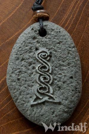 WINDALF Keltischer Schmuck Anhänger EMMY Celtic Stein-Anhänger grauer Stein - Windalf.de