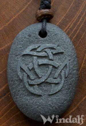 WINDALF Anhänger ARWAIN Offene Dreifalt grauer Stein - Windalf.de