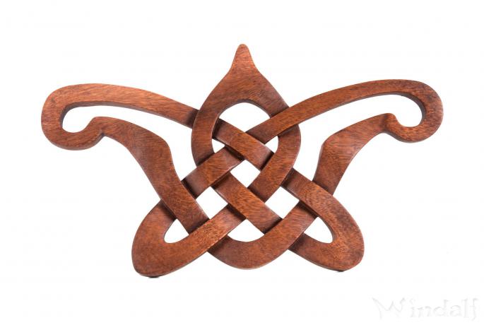 WINDALF Celtic Wanddeko BELTAINE 38 cm Keltischer Liebesknoten Handarbeit aus Holz - Windalf.de
