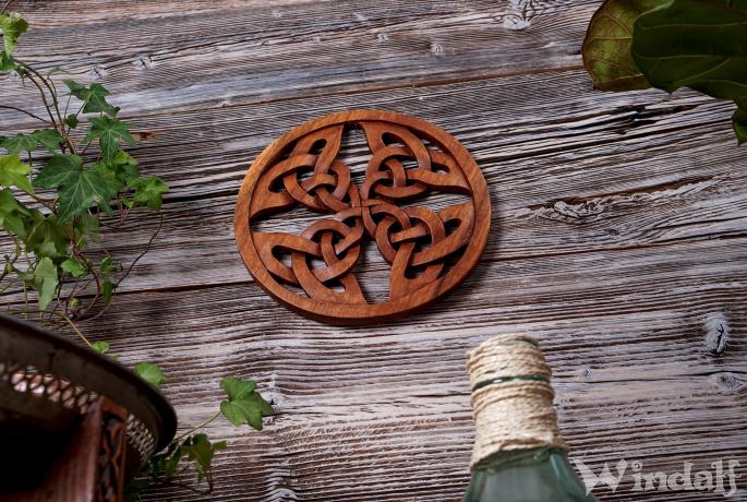 Großes Holzbild ~ ASKARA ~ Ø 29 cm - Keltischer Lebensknoten