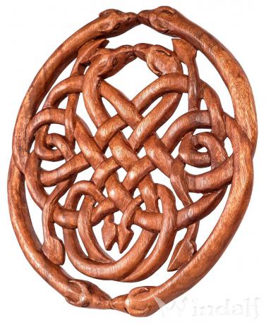 WINDALF Celtic Drachen Wandbild VEGA Ø 30 cm Keltischer Knoten Handarbeit Holz - Windalf.de