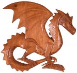 WINDALF Wikinger Wandbild TIAMA 28 cm Holzdrache Rechts schauend Handarbeit aus Holz - Windalf.de