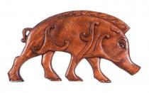 WINDALF Wandbild BORSTI 37 cm Keltischer Eber Rechts schauend Handarbeit Holz - Windalf.de