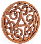 WINDALF Celtic Wanddeko ALESIA Ø 22 cm Triskele Kelten Wandrelief Geschnitzes Ornament Holzbild - Windalf.de