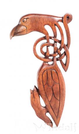 WINDALF Celtic Wandbild CAILA 24 cm Keltischer Rabe Wandrelief Handarbeit Holz - Windalf.de
