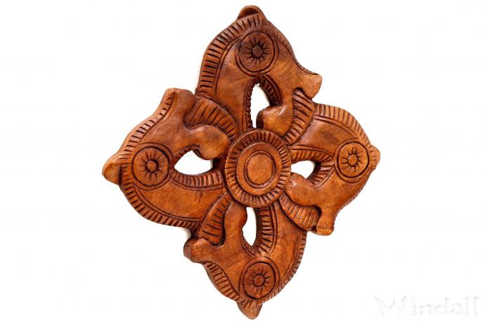 WINDALF Wandbild ARUN 20 cm Wikinger Sonnensymbol Handarbeit Holz - Windalf.de