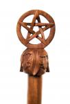 WINDALF Kelten Wanderstab STAR 180 cm Kraft Pentagramm Wanderstock Handarbeit aus Holz - Windalf.de