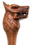 WINDALF Viking Wanderstab FENRIR 180 cm  Fenriswolf Wanderstock Handarbeit aus Holz - Windalf.de