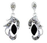 WINDALF Damen Ohrringe ONYXFEE 3.1 cm Mittelalter Schmuck Silber - Windalf.de