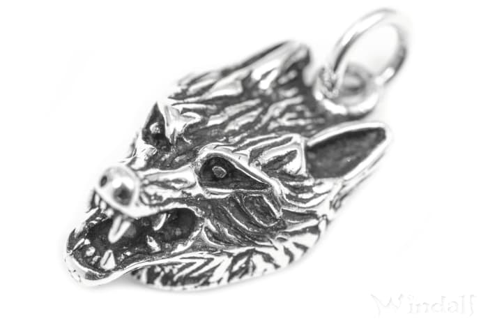 WINDALF Schmuck Anhänger VUK 2.8 cm Wolfskopf Vintage Silber WINDALF Schmuck Anhänger VUK 2.8 cm Wolfskopf Vintage Silber - Windalf.de