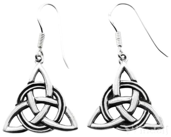 WINDALF Celtic Ohrschmuck TIANA 3.6 cm Keltische Dreieinigkeit Silber WINDALF Celtic Ohrschmuck TIANA 3.6 cm Keltische Dreieinigkeit Silber - Windalf.de