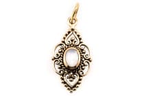 WINDALF Bohemia Damen Schmuck Anh&auml;nger SVANA 2.8 cm Gipsy Ornamente & Perlmutt Bronze - Windalf.de