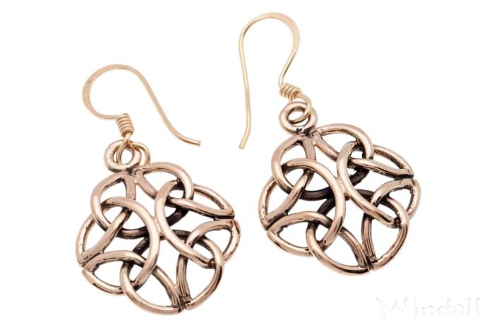 WINDALF Ohrhänger SVENJA 3.5 cm Keltische Knoten Bronze - Windalf.de