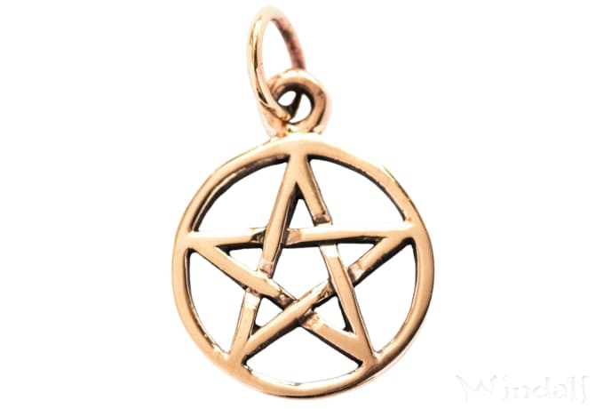WINDALF Schmuck Anhänger NIMA 2.1 cm Kleines Pentagramm Bronze - Windalf.de