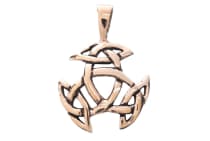 WINDALF Kleiner Schmuck Anhänger AYLA 2.5 cm Offene Dreifalt Bronze - Windalf.de