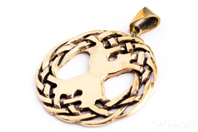 WINDALF Schmuck Anhänger YGGDRASIL 4,8 cm Großer Lebensbaum Bronze - Windalf.de